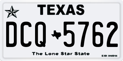 TX license plate DCQ5762
