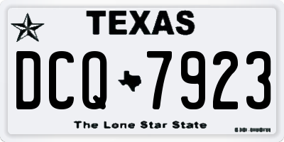 TX license plate DCQ7923