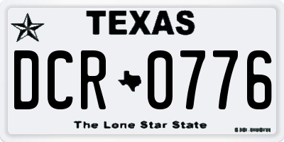 TX license plate DCR0776