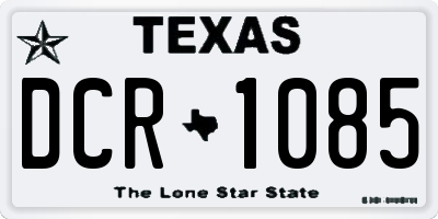 TX license plate DCR1085