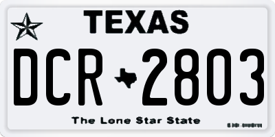TX license plate DCR2803