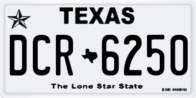 TX license plate DCR6250