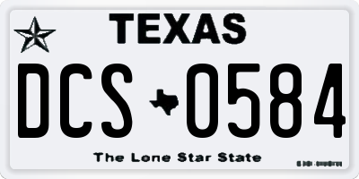 TX license plate DCS0584