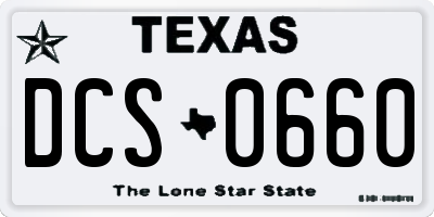TX license plate DCS0660