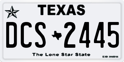 TX license plate DCS2445