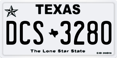 TX license plate DCS3280