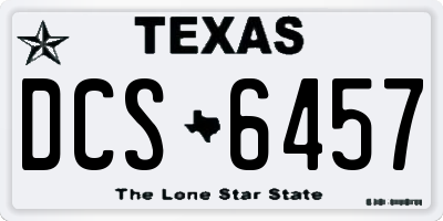 TX license plate DCS6457