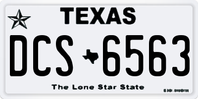 TX license plate DCS6563