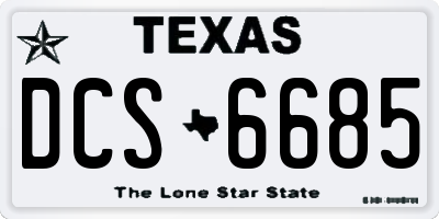 TX license plate DCS6685
