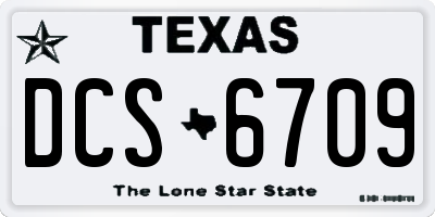 TX license plate DCS6709