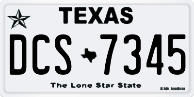 TX license plate DCS7345