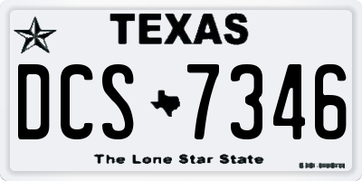 TX license plate DCS7346