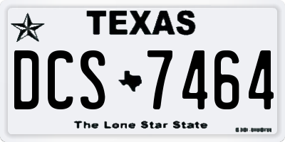 TX license plate DCS7464