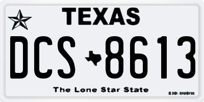 TX license plate DCS8613