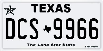 TX license plate DCS9966