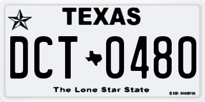 TX license plate DCT0480