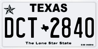 TX license plate DCT2840