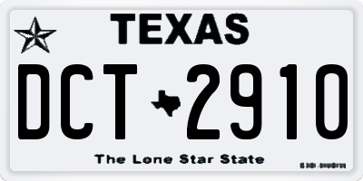 TX license plate DCT2910