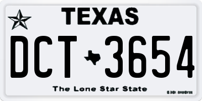 TX license plate DCT3654