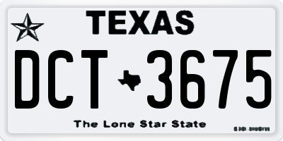 TX license plate DCT3675
