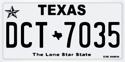 TX license plate DCT7035