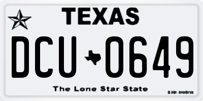 TX license plate DCU0649