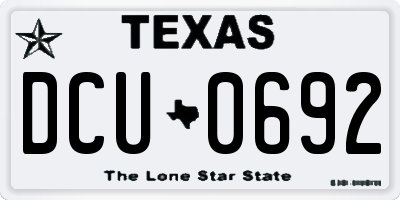 TX license plate DCU0692