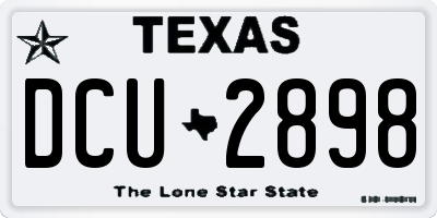 TX license plate DCU2898