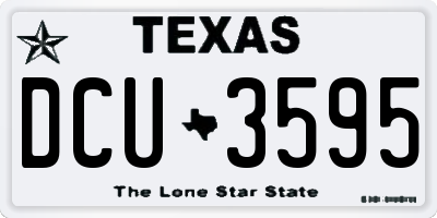 TX license plate DCU3595