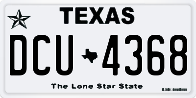TX license plate DCU4368