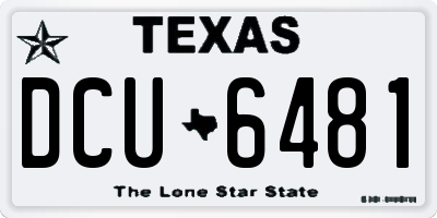 TX license plate DCU6481