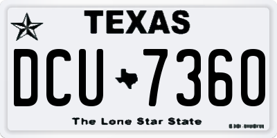 TX license plate DCU7360