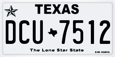 TX license plate DCU7512