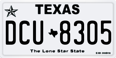 TX license plate DCU8305