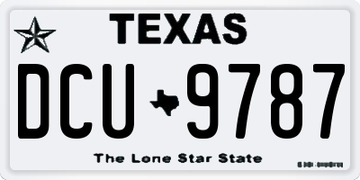 TX license plate DCU9787