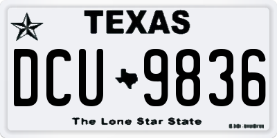 TX license plate DCU9836