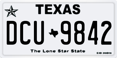 TX license plate DCU9842
