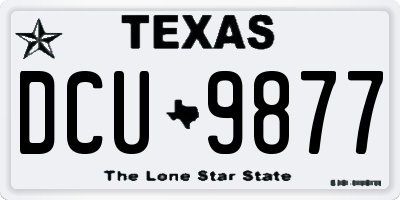 TX license plate DCU9877