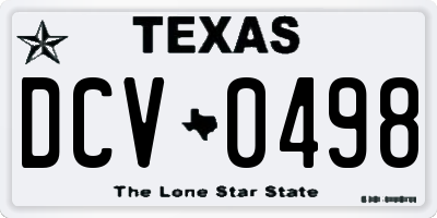 TX license plate DCV0498