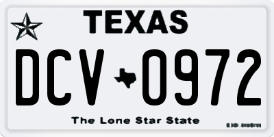 TX license plate DCV0972