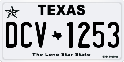 TX license plate DCV1253