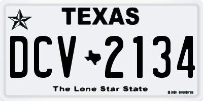 TX license plate DCV2134