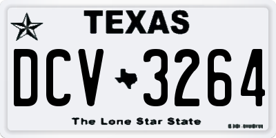 TX license plate DCV3264