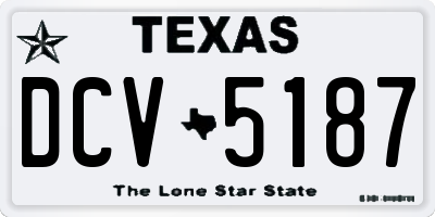 TX license plate DCV5187