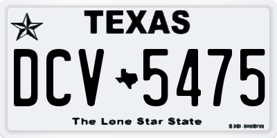 TX license plate DCV5475