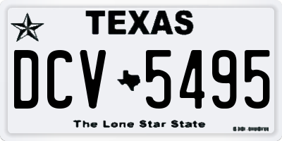 TX license plate DCV5495