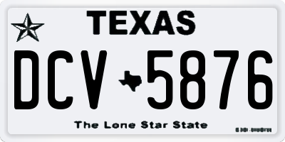 TX license plate DCV5876