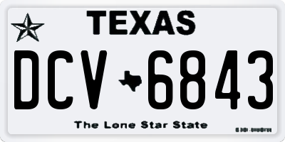 TX license plate DCV6843