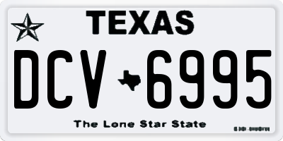 TX license plate DCV6995