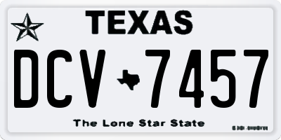 TX license plate DCV7457